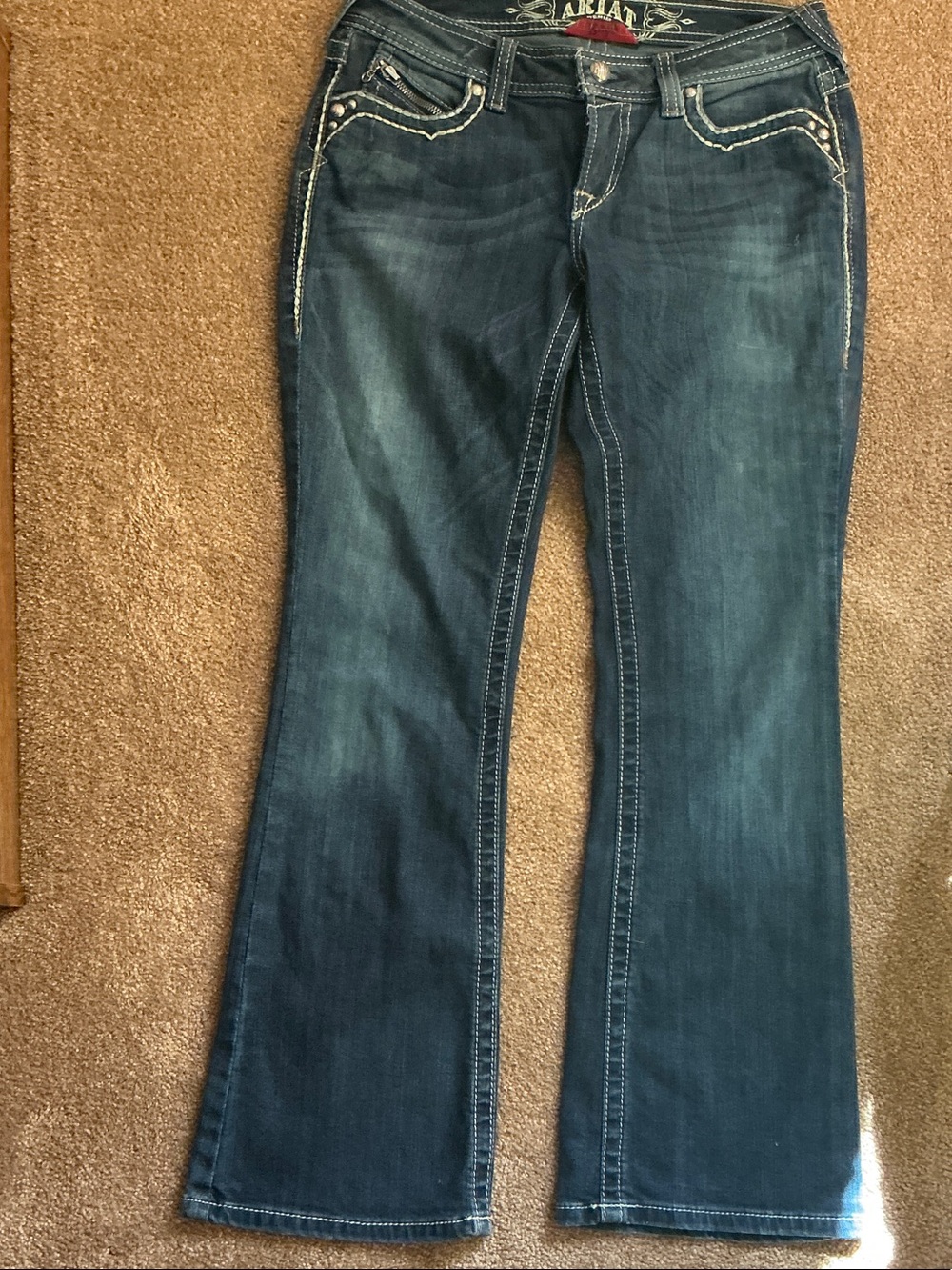 Ariat Women's Dark Blue Flare Jeans with Contrast Stitching